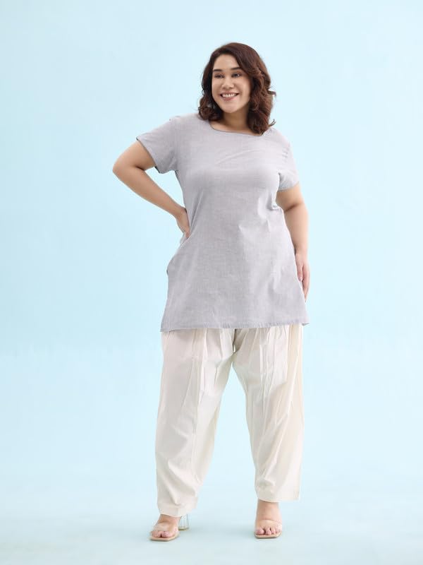 Image of GO COLORS Soft Cotton Salwar for Women | Relaxed Fit, Mid Rise, Ankle Length, Drawstrings