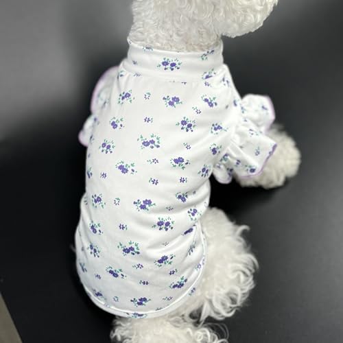 Teumessian 2Pcs Dog Floral Shirt Dog Clothes For Small Dog Girl Puppy Cat Cute Soft Lightweight Breathable Purple thumb #6