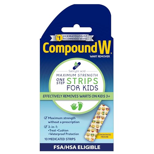 compound w one step wart remover strips for kids 10 medicated strips