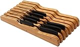 YBM Home & Kitchen in Drawer Large Bamboo Kitchen Knife Storage Block, Knife Organizer and Holder 318