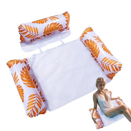 Flotadores de agua para adultos, flotadores de piscina desmontables para adultos, cama relajante con red, días calurosos, viajes, hamaca de playa para tomar el sol, descansar, tomar el sol