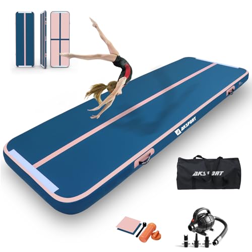 AKSPORT Air Mat Tumble Track 10ft 13ft 16ft 20ft Gymnastics Tumbling Mat Inflatable Tumble Track...