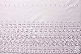 Weiß Lochstickerei Scallop Edge doppelte Bordüre Polyester und Baumwolle Stoff Meterware, 150 cm breit