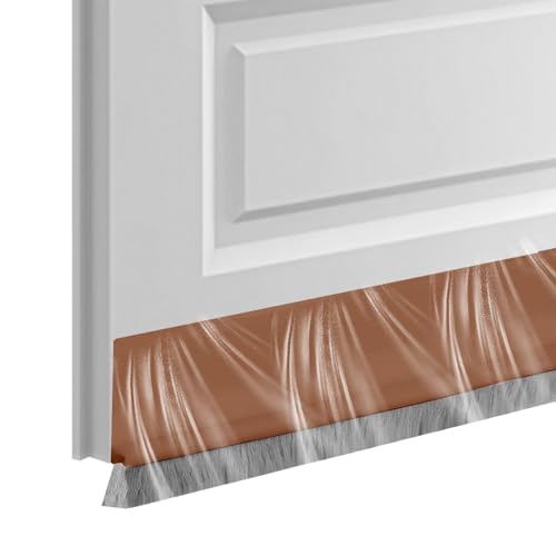VEGCOO Burlete Puerta Entrada, Junta de Cepillo para Puerta, Burlete Bajo Puerta, Burlete Autoadhesivos para Puerta Exterior e Interior, 100 * 3 cm (Marrón)
