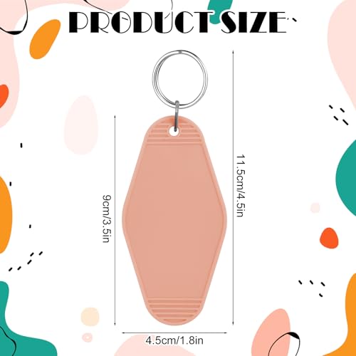 Image of LOTMER 20 /30 /40 /80 PCS Hotel Keychain Blank with Key Rings, 60 Colors Motel Key Chains for DIY Keychains