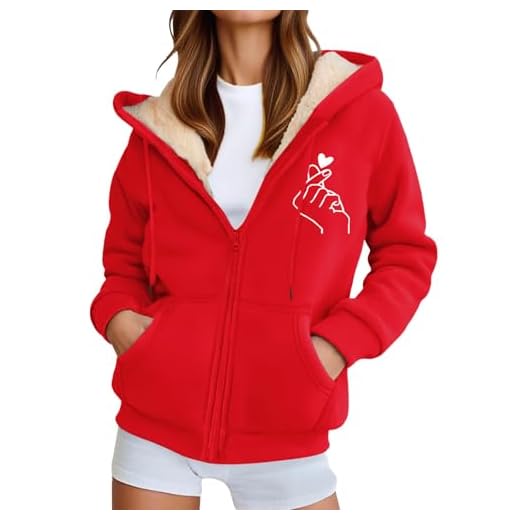 Sudaderas con capucha unisex casual impreso polar cremallera capucha bolsillos caliente invierno suéter deportivo al aire libre chaqueta chaqueta caliente invierno, rojo, XL