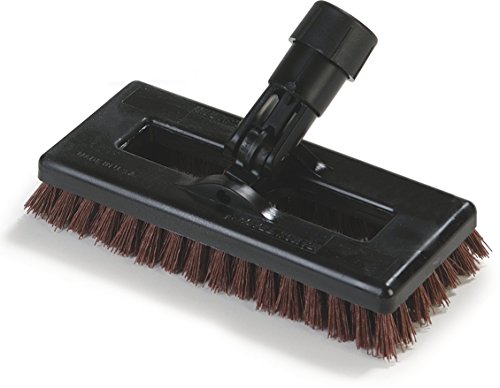 Carlisle FoodService Products 36531027 Swivel Scrub Plastic Block Power Scrub Floor Brush, Nylon Grit Bristles, 8" Length x 3-1/2" Width, 15/16" Bristle Trim, Rust (Pack of 12)