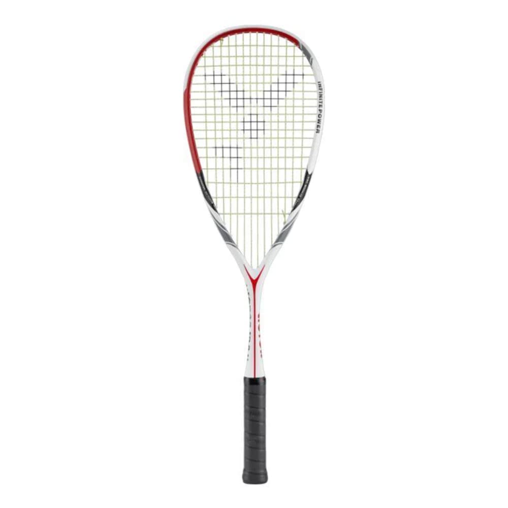 VICTOR IP 8 N Squash Racket, 130 g, Head Heavy Balance with Teardrop/Open Throat headform, Strung, Racket Cover Included