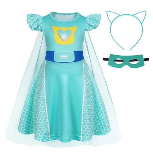 Image of Marendyee Girls Costume Dress with Cape Halloween Cosplay Outfit Fancy Dresses Birthday Party