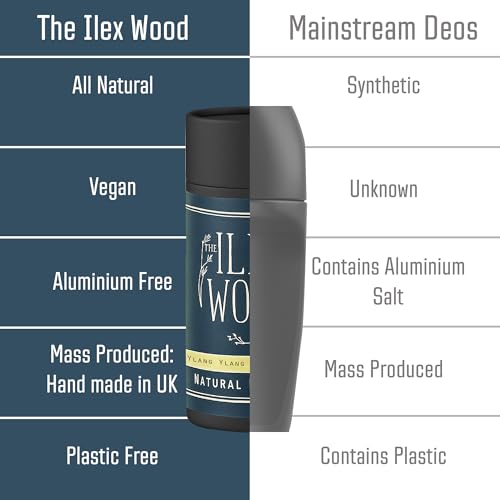 Natural Ylang Ylang Cedarwood Deodorant Stick 70ml Vegan, Plastic Free, Organic, Cruelty Free for Women and Men, Handcrafted and Toxin Free & Aluminium