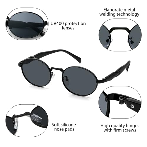 Retro Oval Sunglasses for Women, Classic Sunglasses Designer Shades Trendy UV Protection Sun Glasses3