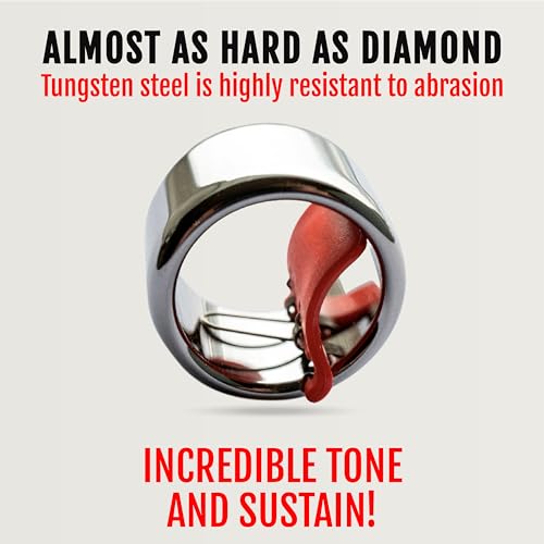 Image of Black Mountain Slide Guitar Rings - Made From Tungsten Steel. Acoustic Guitar Slide, Electric Guitar Slide, Bass, Ukulele, and More. Almost as Hard as Diamond, Smooth Surface Finish, New Invention