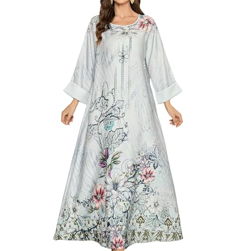Abaya femme musulmane longue avec strass vêtement Moyen-Orient perles