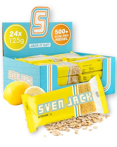 Sven Jack (Energy Cake) - Zitrone - Flapjack Riegel mit langkettigen Kohlenhydraten weniger Zucker & einzigartigem Geschmack original Fitnesscake & Oat Meal Snack I Müsliriegel