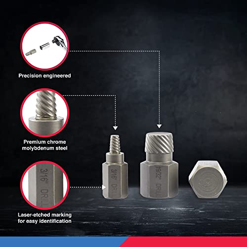 NEIKO 04204A Hex-Head Multispline Screw and Bolt Extractor Set, Easy-Out Screw Extraction, Broken Bolt Remover - Image 4