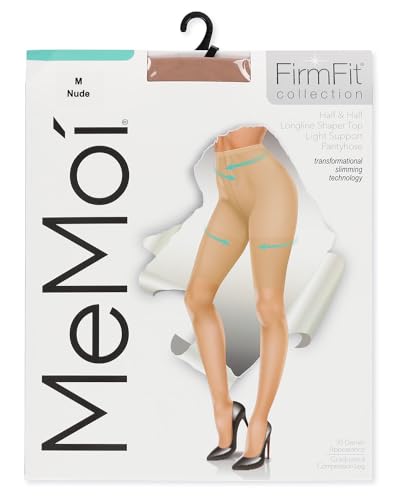 MeMoi Women's Half & Half Light Support Leg Nylon Pantyhose3