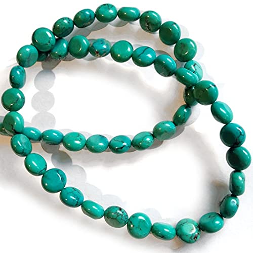 Turquoise smooth coins 8,25mm perles naturelles pour création de bijoux