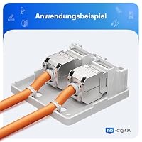 HB-DIGITAL 1 Stück Aufputz-Netzwerkdose 2-Port für Keystone-Module - Weiß – Ansicht 2