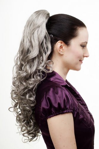WIG ME UP - N310-51 Hairpiece ponytail extension very long massive volume voluminous curly amazing curls kinks silver grey gray 23inch - Image 4