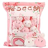 JILPAK Kawaii Bunny Plush Pillow Throw Pillow, Cute Plushies Bunny Plush Toys, Removable Bunny Stuffed Animals, Bunny Gift for Kids Birthday Easter