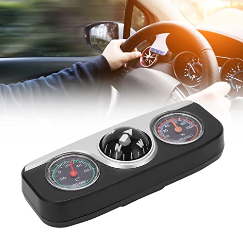 Brújula 3-en-1 con termómetro e higrómetro para auto miniatura 3