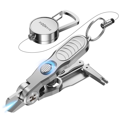 HOOK-EZE 3-in-1 Fishing Line Cutter, Fly Fishing Nippers with Retractors and Knot Tying Tool...