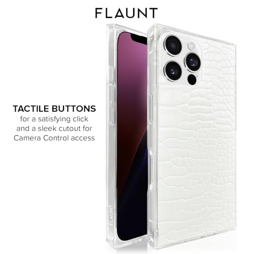 Flaunt Official Square iPhone 16 Pro Case - White Crocodile - image 6