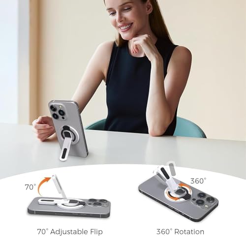 Image of KRLZ Phone Grip Stand, 3-in-1 Magnetic Finger Ring Holder with Double-Sided Magnet, Fidget Toy Design, Magnetic Phone Stand for iPhone 16 /15 /14 /13 /12 Series
