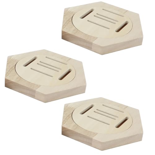 Orivin Lot de 3 présentoirs hexagonaux en bois pour médailles, rangement pour médailles...
