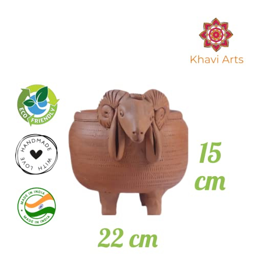 Image of Premium Handmade Artisanal Terracotta Clay Sheep Shaped Pot / Planter / Flower Pot for Indoor Plants | Ideal for Home Decor or Showpiece or Key Holder| Eco Friendly| Handmade by Rural Artisans| Perfect for Balcony and Gifting