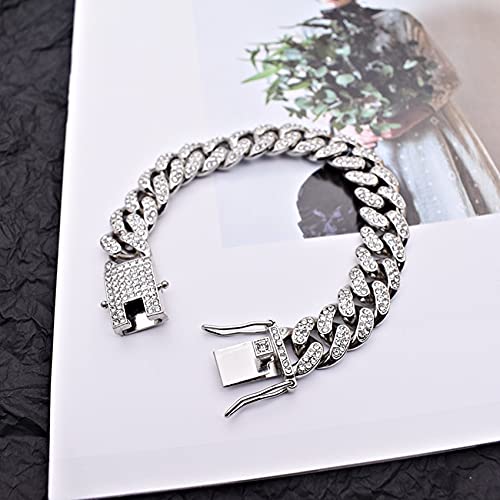 Honsny Cuban Link Bracelet For Men Women 13Mm Iced Out Cuban Bracelet 18K Gold Plated Cz Diamond Cuban Link Chain Bling Miami Bangle Hip Hop Bracelet Jewelry For Men Women thumb #5