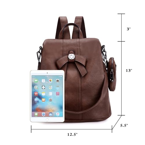 Image of ZOCAI Backpack Purse for Women Fashion Backpack Purses PU Leather Daypacks Anti-Theft Shoulder Bag Satchel Purse