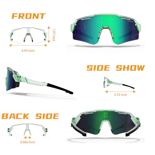 DEAFRAIN Kids Sport Sunglasses Youth Baseball Sun Glasses Polarized Cycling Softball Glasses for Boys Girls Age 7-143