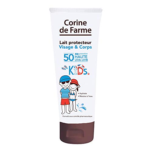 Lait Protecteur SPF50 Enfant Corine de Farme pour les journées de plage et baignades en été