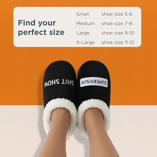 Image of Snoozies Slipper Socks -Funny Quote House Slippers for Women, Non-Slip Fuzzy