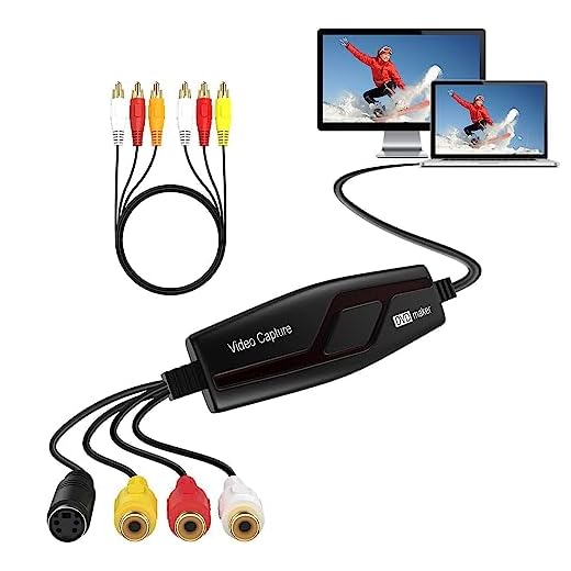 VHS to Digital Converter,Video Capture Card Device,VHS VCR Hi8 Mini DV to Mac Digital Converter,RCA to USB Video Converter for PC TV Tape Player Camcorder,MAC Windows Vista Compatible