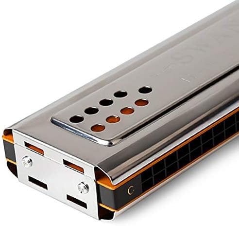 Miniatura 7 de Cisne 2 en 1 Trémolo de doble cara órgano boca órgano de boca clave de C&G 24 agujeros dobles instrumento de viento con caja acolchada paño de