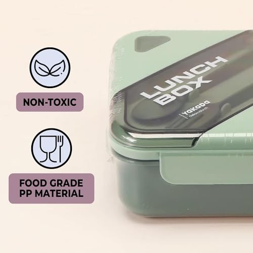 Image of Urbane Home Insulated Lunch Box For Kids & Adults|Premium Food-Grade PP Plastic|Leakproof & Spill Proof|Dishwasher & Microwave Safe Lunch Box|1000 ML|HX0044281|Green