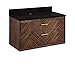 Signature Hardware 949565-VES-L Frey 36" Single Vanity Set with Wood Cabinet and Natural Stone Vanity Top - Left Faucet Hole