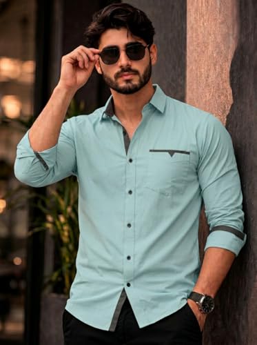 Image of Amazon Brand - INKAST Cotton Shirt for Men | Regular Fit Full Sleeve Casual Shirt | Stylish Formal Office Wear Shirts for Men | Soft Comfortable Breathable Cotton Fabric | Fashionable Office Wear