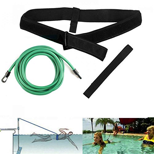 FOOING 13 ft Swim Training Belts, Swim Training Leash,Swim Tether Stationary Swimming, Swim