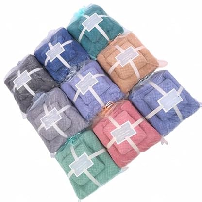 Cotton Market Handtücher und Badetuch Set - Mikrofaser Badehandtuch Groß - Duschtuch 70x140 und Duschhandtuch 35x75 cm - Bath Towel Set - Hellgrau – Bild 3