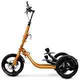 ME-MOVER Speed Ultra - Step Machine on Wheels, Low Impact Trainer, Cross Step Trainer for Outdoor Exercise, Elliptical Tricycle (Orange)