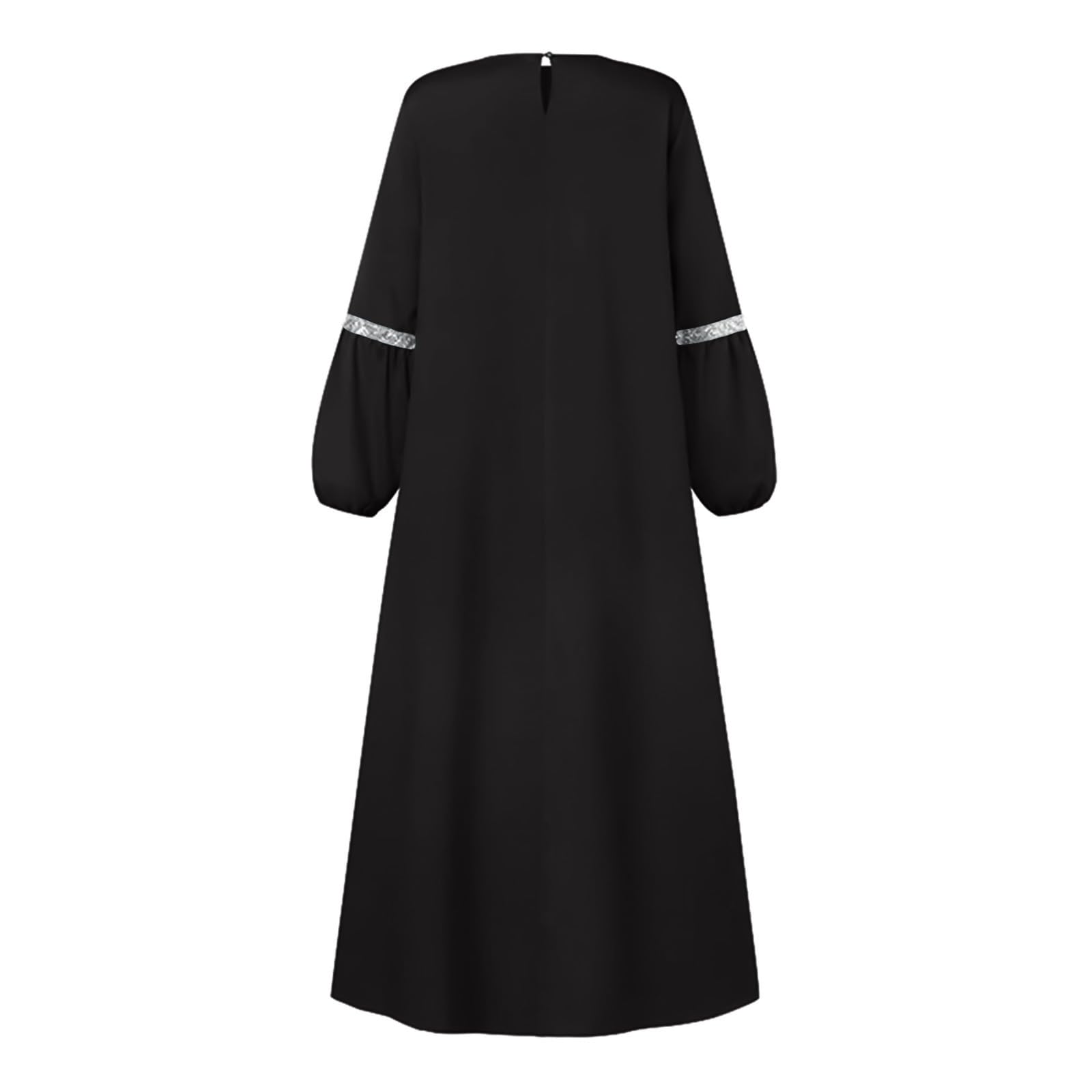 FUPODD Gebetskleidung Für Frauen Gebetsperlen Gebetsteppich Muslimische Kleider Lang Abaya Damen Langarm Islamische Ganzkörper Maxi Kleid Lose Damen Muslim Kleidung Robe Gebetskleid Für Ramadan