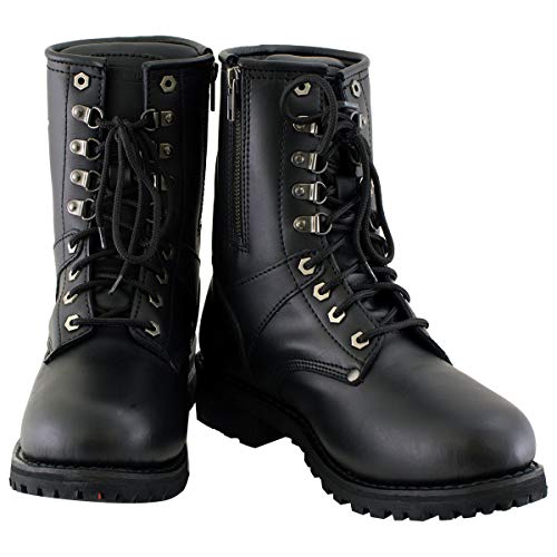 Xelement 1446 Men's 'Vigilant' Black Leather Logger Boots with Inside Zipper 6