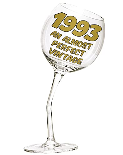 Bombo Verre à pied tordu pour anniversaire, 30 ans avec inscription en Anglais