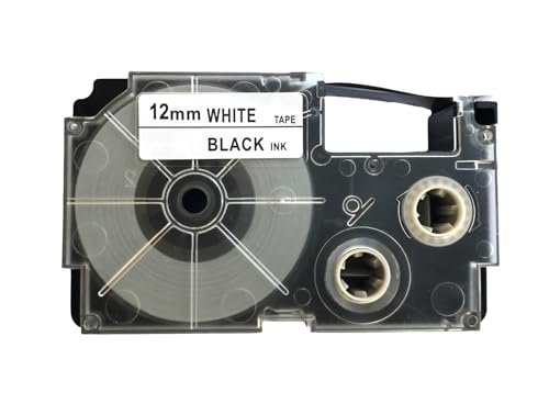 Image of LIVYU LIFE 12mm Label Printer Tape Compatible Label Tape Replacement for Casio KL-120, KL-60, KL-820, KL-7400, KL-G2, KL-HD1 Ez Label Maker, (Black Ink on White Tape -12 mm x 8m-1 Pcs), 1 Label