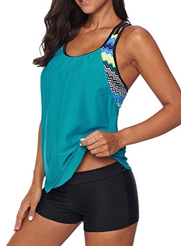 Asvivid - Tankini - para mujer Verde verde 42/44 ES Large
