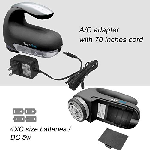 Super Lint Best Rated Electric Sweater Shaver Best Fuzz Pill Bobble Remover For Fabric Fleece Curtains Clothes， Black & Silver #TOP3