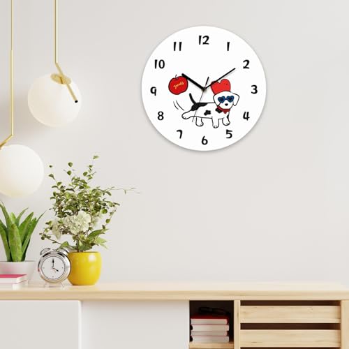 Horloge murale décorative en forme de chien rockible de 25cm silencieuse - 7